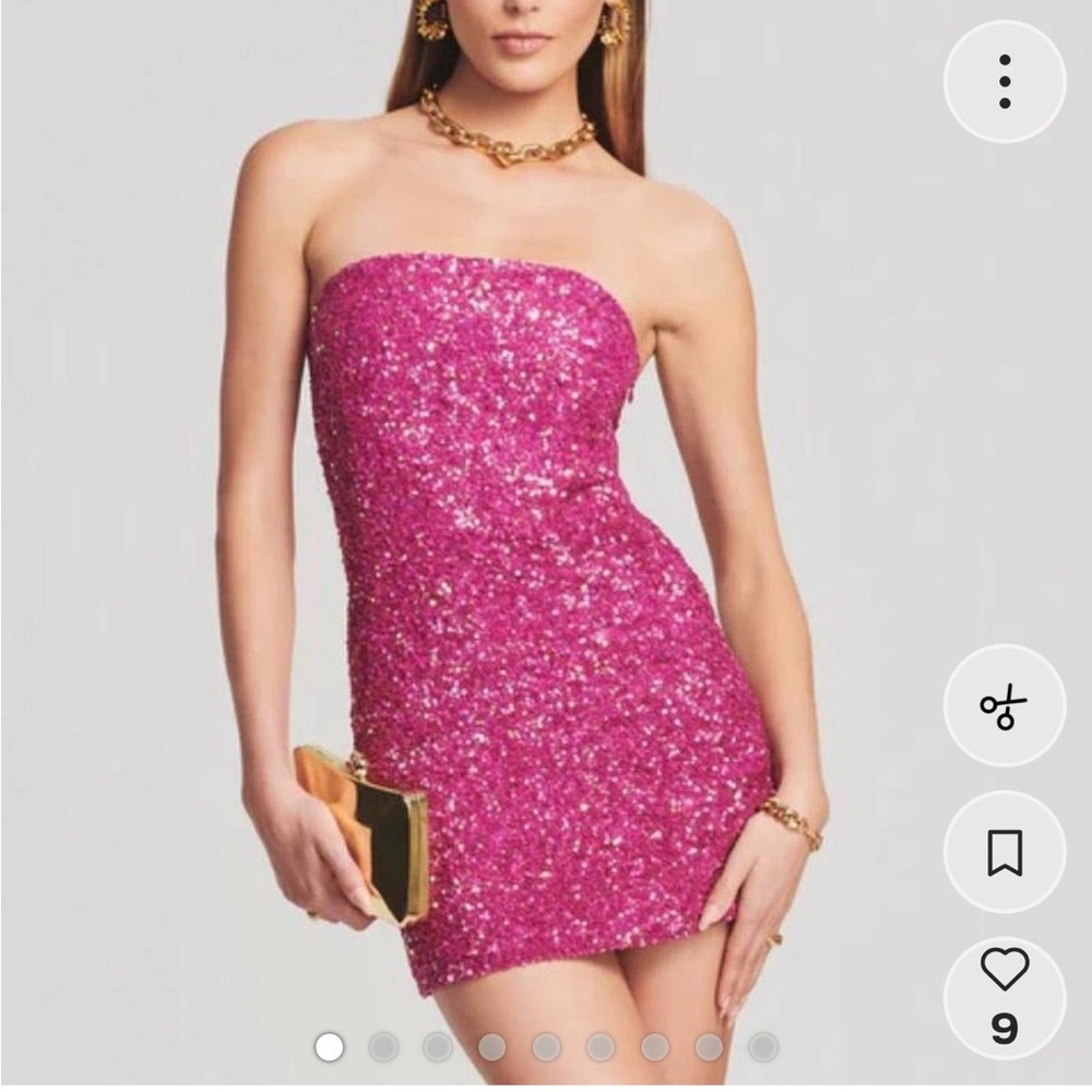 NWT Retrofete Pink Sequin Mini Dress Sz S